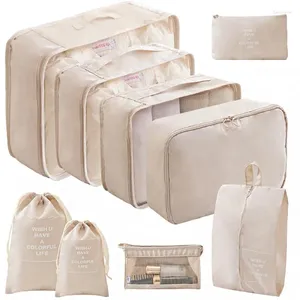 Storage Bags 9 Set Packing Cubes Lightweight Travel Luggage Organizer With Shoe Bag Toiletry & Laundry