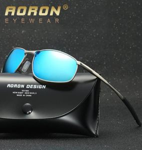 Aoron polarisierte Sonnenbrille Männer Legierungsrahmen Herren Rechteck Spiegel Sonnenbrille für Sport UV400 Eyewear 3952564086