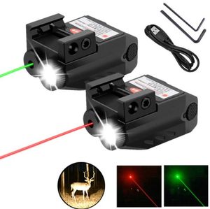 Tactical Scope Flashlights Hunting Usb Rechargeable 2 in 1 Laser Lights sights Accessories