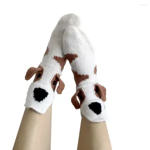 Frauen Socken 2024 Lustiger Strick Winter warme Männer süße Hund Cartoon Innenboden tragen Weihnachtsgeschenk Calcetinen de la Mujer