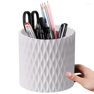 Garrafas de armazenamento Organizador de suprimentos de arte rotativa Porta de lápis para a mesa Organizar Crayons de Crayons Marcadores e escovas de tinta.Desktop giratório