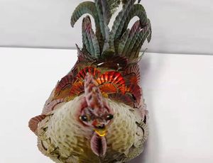 Arts and crafts metal red rooster Liming home creative decoration store wealth gift4443426