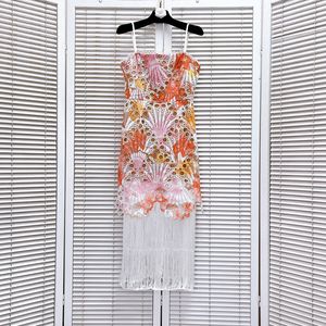 506 L 2024 Milan Runway Dress Spring Summer Sleeveless Spaghetti Strap Dresses Womens Dress Mode High Quality Luxijia