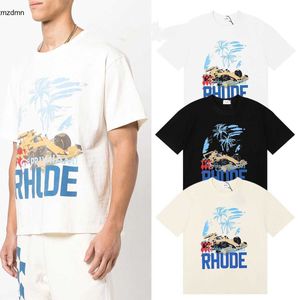 Rhude Designer T Shirt Mens Womens Shirt New Tide Shorts Sleeve Ropamujer lyxiga tshirts grossist Summer Loose Breattable Material Styles Clothes Plus Size XL XL