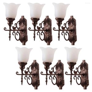 ナイトライトドールハウスLED WALL SCONCES MINI OUTDOOR LANTERGEN VINTAGE DECORシミュレートされた照明モデル家具DIYリビング