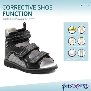 Princepard Çocuklar Ortopedik Sandalet Düz Ayaklar İçin Çocuklar Yaz Düzeltici Ayakkabıları Thomas Sole High Sırt ve Kemer Desteği 240511