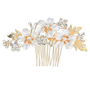 Wedding Classic Alloy Rhinestone Headpieces Emamel Flower Crystal Bridal Hair Combs6519660