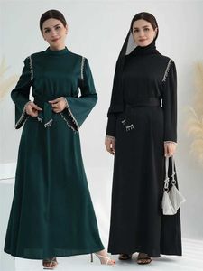 Ethnic Clothing Ramadan Satin Diamond Abaya Turkey Islam Arabic Muslim Fashion Dress African Dresses For Women Robe Musulmane Femme Vestidos T240510