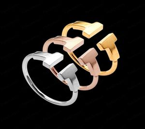 Роскошное простое глянцевое кольцо женская пара из нержавеющей стали Дизайнерские ювелирные аксессуары целые с Box6229521