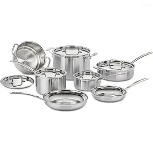 Utensílios de cozinha conjunta kit de prata 12 peças ponte para utensílios de cozinha de multiclad pro triply dobra pote