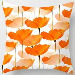 Kissen Orange bedrucktes Quadratkissenbezug Home Dekoration Auto Sofa Cover Funda de Almohada Houses Coussin