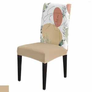Pokrywa krzesełka Boho Streszczenie liście jadalnia spandeksu okładka siedzenia na ślub w kuchni bankietowej etui na imprezę