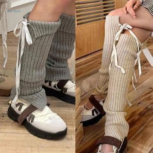 Kvinnors strumpor bow spetsar upp stickade långa varma studenter flickor 90 -talets startparti avslappnad y2k streetwear gåva