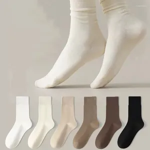 Women Socks Japanese JK Soild Color Mid Tube Stockings Spring Cotton Breathable Sock Sweet Princess Girls Harajuku Sox