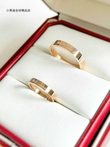 Serious Life Couple Ring LOVE Narrow 18k Gold Diamond Jewelry Gift with cart original rings C home