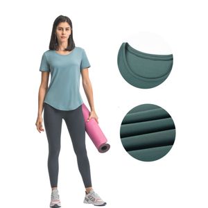 Women T-Shirt Yoga Sports Workout Top Short Sleeve Loose Casual Athletic Breathable High Elastic Fitness Suit