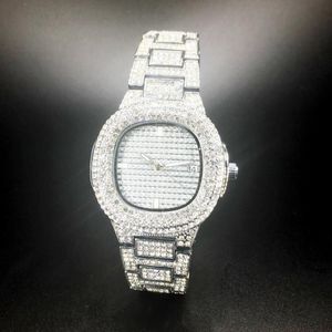 Avanadores de pulso Luxo Full Diamond Watch Women Hip Hop Watches Iced Out Woman Wirstwatch O relógio feminino à prova d'água Relloj 2021 237J