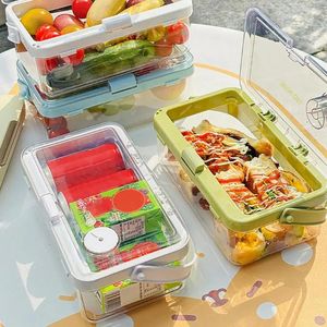 Dinnerware Refrigerator Storage Containers Stackable Crisper Box Divided Serving Tray Set For Organizing Kitchen Party Fruits