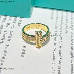 Tiffanyjewelry Halo Deisgner Ring Designer for Women Designer Ring Jewelry Stripe Trend Diamond Ring High 18k Rose Gold Fashion Casal Ring 870 864