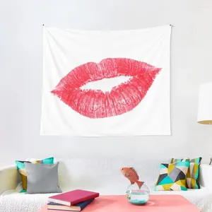 Tapisserier Big Red Lips Design Tapestry Room Decor Korean Style Decoration For Home