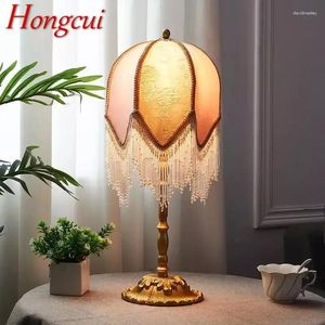 Bordslampor Hongcui French Tassels Lamp American Retro vardagsrum sovrum villa europeisk pastoral kreativ skrivbordsljus