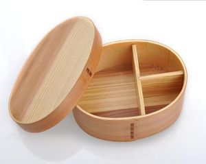 Scatole di bento giapponese box per pranzo in legno fatti a mano in legno naturale sushi tavolo da tavolo ciotola contenitore 2 colori1489161