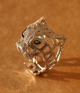 Anello Panther Fashion For Women Men 925 Sterling Silver Green Eyes Leopard Finger Cubic Zirconia Ringen Party Gioielli Fine Gioielli 6107335