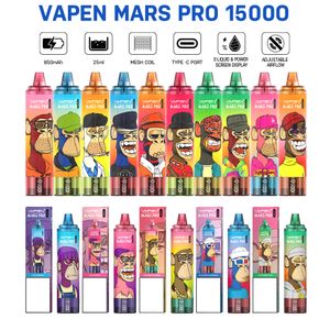 Puff 15000 Vapen Mars Pro 15k Tornado 15000 Puffs 9k одноразовые E -сигареты Vape Pen 25ml 850MAH.