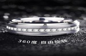 Pierścienie klastra Men039s Pierścień o szerokości 8 mm biały tąbnik biżuteria z klejnotem z kamieniem obrotowym luksusowe męskie męskie