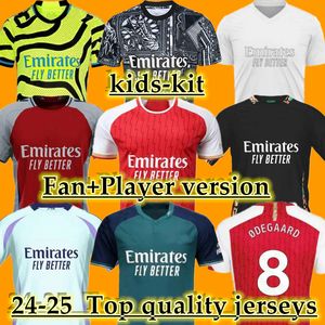 SAKA Soccer Jerseys G. JESUS ODEGAARD RICE HAVERTZ 23 24 Gunners MARTINELLI SMITH ROWE NKETIAH TROSSARD ZINCHENKO SALIBA 2023 Men Football Shirt Kids Child Sets Kit