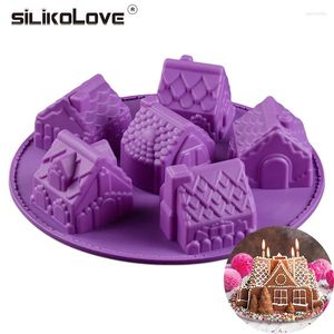 Bakningsformar Silikolove Halloween 3D Castle Shape Cake Silikon Mögel Chokladkakor Mögel Pudding mögel dekoration DIY -verktyg