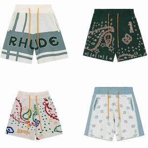 Ny designer Rhudes Knit Man Jumpers Checkered Casual Shorts mode lyxiga korta byxor för män RH898758 WRGL