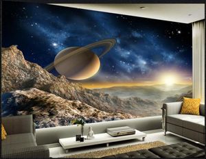 Modern 3d Bedroom Room Wallpaper Space Universo Pintura Papel de parede 3D Murais de parede Papel de parede Decor6024667