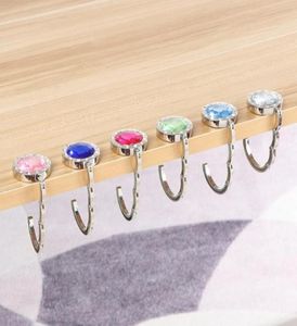 Hooks Rails Portable Table Hook Metal Foldable Bag Purse Travel Handbag Hanger Diamond Folding Desk ClaspHooks3242401