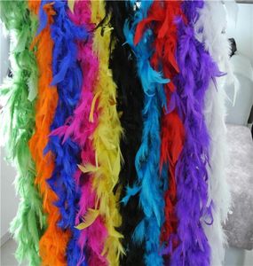 10pcs 200cmpcs bianco nero arancione rosso rosa blu verde viola piuma giallo boas 80GRAM Chandelle Feather Boas Marabou Feather BO7234819