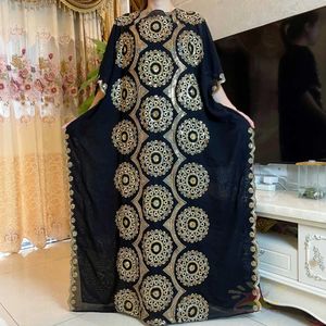 Этническая одежда 2021 Новое прибытие африканское вышивалочное платье с шарфом большого размера женщин мусульманская блестка