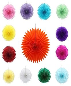 5pcslot Decorative Tissue Paper Fans Hanging Flower Paper Crafts for DIY Backdrop Wedding Party Birthday Festival Showers9910893