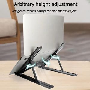 Taşınabilir Dizüstü Bilgisayar Stand 10 Pozisyon Katlanabilir ABS Defter Stand Desteği MacBook Bilgisayar Aksesuarları için Ayarlanabilir Dizüstü Tutucu