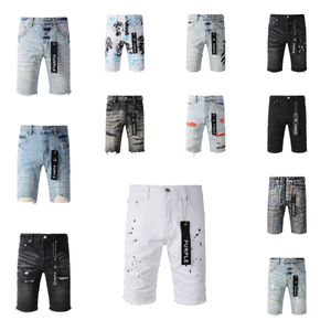 lila Jeans Kurzheiger Herren Kurzer Designer Jeans Straight Löcher Casual Summer Night Club Blau Frauen Shorts Style Luxus Patch gleiche Style Purple Brand Jeans Hosen Hosen