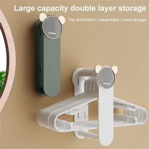 Hangers Clothes Storage Rack Creative No Punching For Bathroom Kitchen Trouser Non-perforated Wholesale Organizer