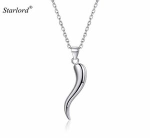 Pendanthalsband italienska hornhalsband 925 Sterling Silver 18quot Cable Chain Cornicellocornetto Amulet smycken P13274B4360367