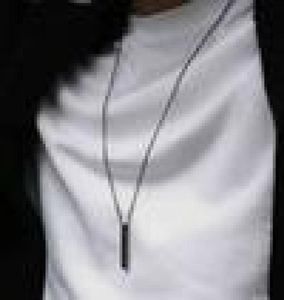 Classic rettangolo Necklace Uomini in acciaio inossidabile colore nero Catena cubana per uomini Giochi di gioielli1256685