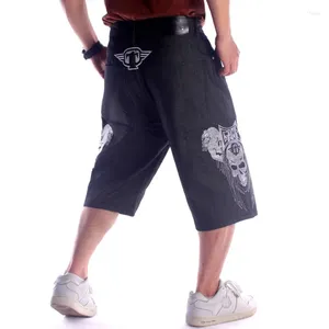 Мужские джинсы Мужские летние шорты Деним мешковатые хип -хоп прямые стройные брюки.
