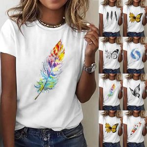 Kadın Tişörtleri Tişört Elbiseler Kadınlar İçin T-Shirt Elbiseler 2024 Sıradan Basit Düz Renk Yuvarlak Boyun Kısa Kollu Gömlek Komik Ropa Mujer Juvenil