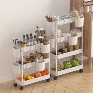 Küche Aufbewahrung Worthbuy Multi -Layer -Karren Rack Movable Bodenhalter Wohnzimmer Trolley Organizer für Snackgetränke