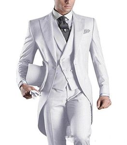 Design personalizado WhiteBlackGreylight GreypurpleBlue Tailcoat Men Fester Groomsmen Suits in Wedding TuxedosjacketPantsVesta151347153