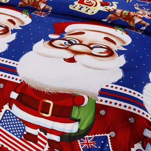 Conjuntos de cama 4pcs algodão 3D Desenho impresso desenho animado Santa Claus Comfort Comfort calothes Duvet Quilt Capa Sheet 2 travesseiros para chrismas