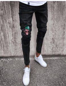 2019 Men Stylish Ripped denim Pants Biker Skinny Slim Straight Frayed Denim Trousers New Fashion skinny jeans trousers4543946