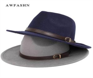 Top Vintage Wide Brim Hat Mens Pork Pie Hats Women039s Felt Hat Autumn Winter Men039s Hat Wool Luxury Woman Bone Large Size 9285927