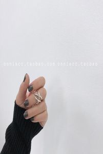 Южная Корея Восточные Ворота Xgirls в форме широкой версии Кольцо кольцо женское указательное указательное пальцем S925 Серебряная личность моды Простая OPE57946671503775